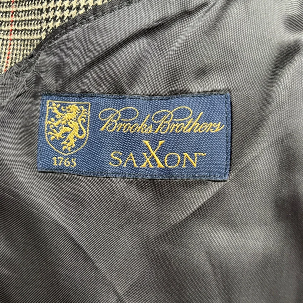 Brooks Brothers Sport Coat Mens 42L Gray Glen Plaid 1818 Madison Saxon Blazer